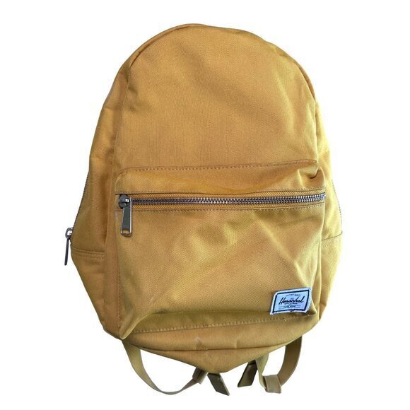 Herschel Mini Backpack Yellow‎ Red Stripe Interior Goldtone Zippers - Picture 1 of 7